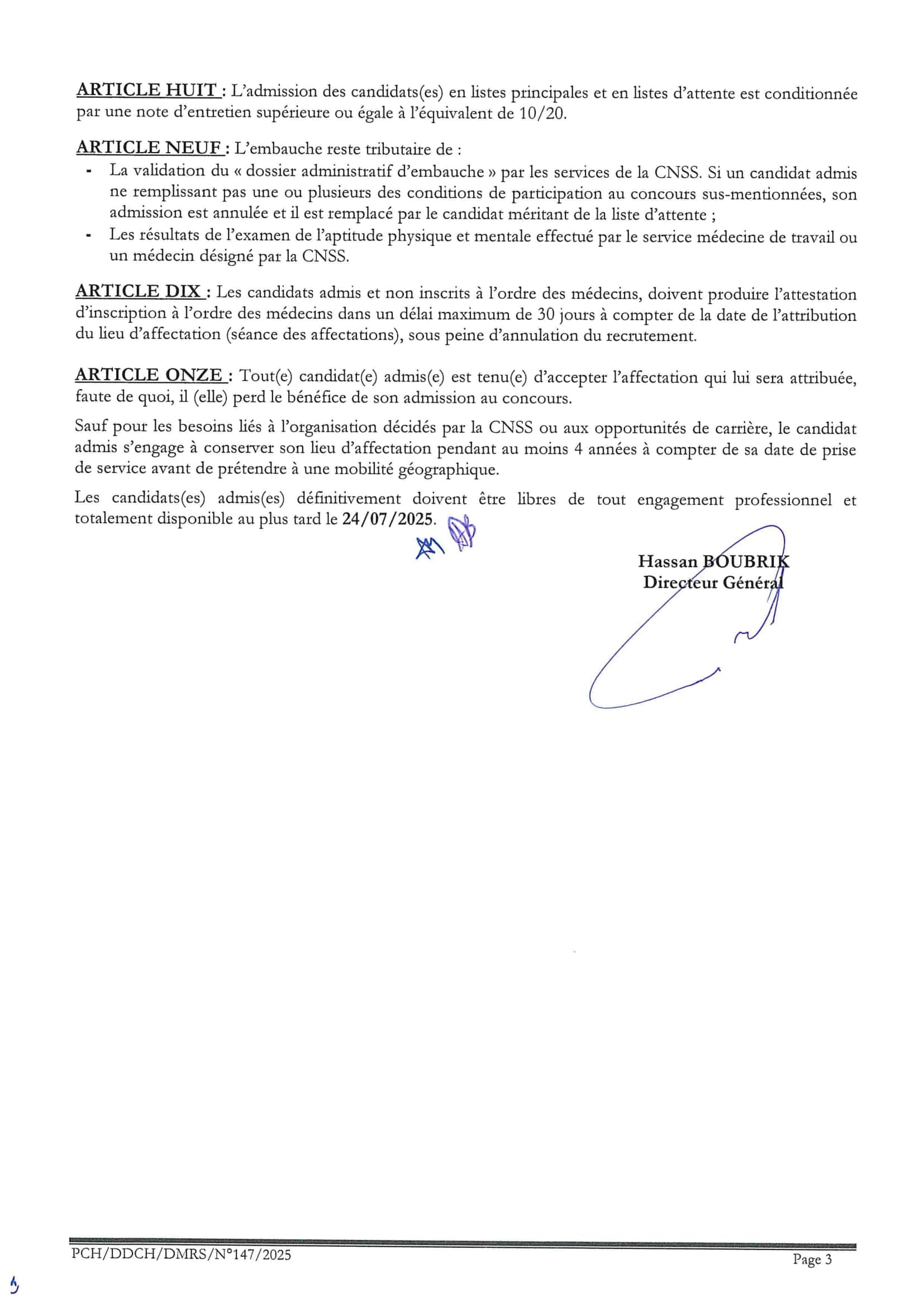 Concours de Recrutement CNSS 2025