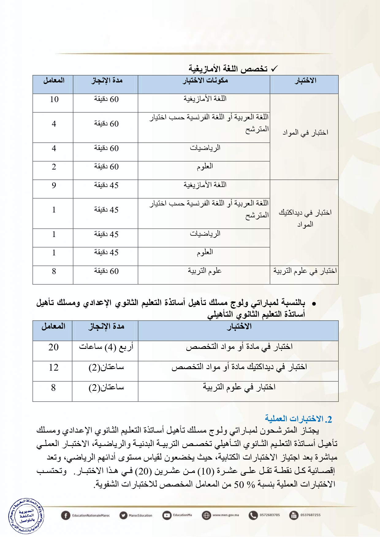Tawdif men gov ma 2025 مباراة التعليم