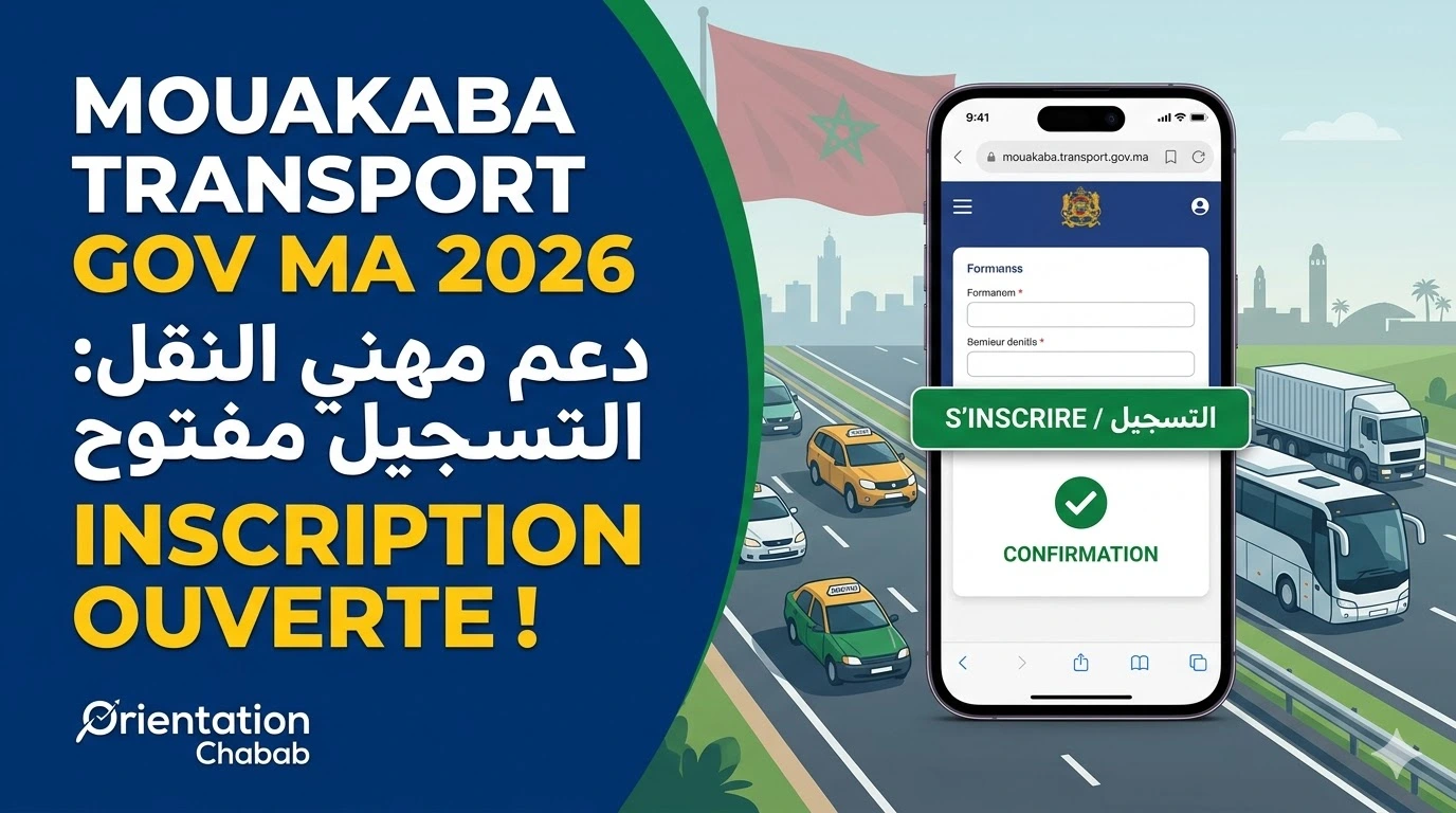mouakaba transport gov ma 2026 Inscription دعم مهني النقل